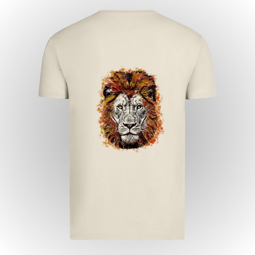 Camiseta algodón orgánico con dibujo de león.