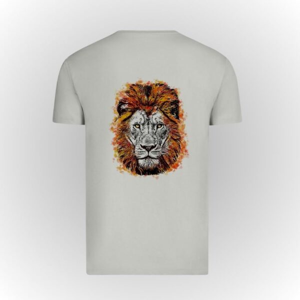 Camiseta algodón orgánico gris león pincelado