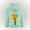 Sudadera con capucha algodón color agua con pint jirafa. para niños y niñas hasta talla 14