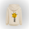 Sudadera con capucha algodón color crema con pint jirafa. para niños y niñas hasta talla 14