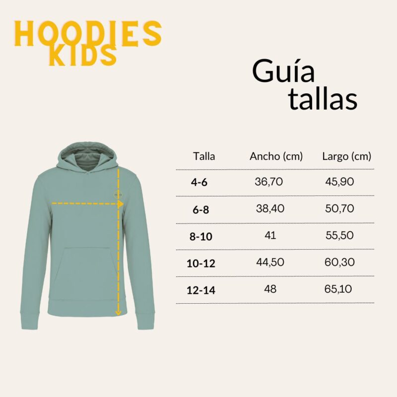 tallas hoddies kids