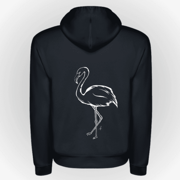 Sudadera algodón para kids, color azul marino print flamenco