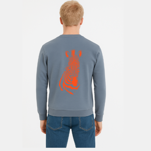Sudadera Hombre Streetware | Cebra Naranja – vista 2
