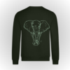 Sudadera algodón orgánico. Hombre y mujer. Print espalda elefante manzana