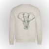 Sudadera algodón orgánico color crema print elefante . para hombre y mujer