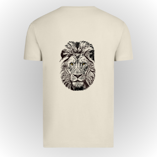 camiseta león algodón orgánico hombre