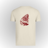 camiseta algodón orgánico color crema con prin en espalda de tigre rojo