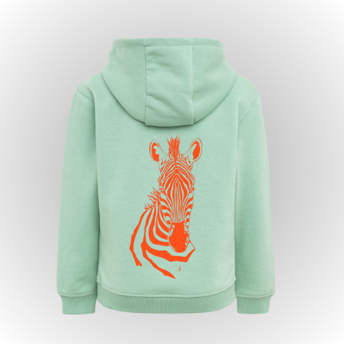 Hoodie kids | Cebra naranja – vista 2