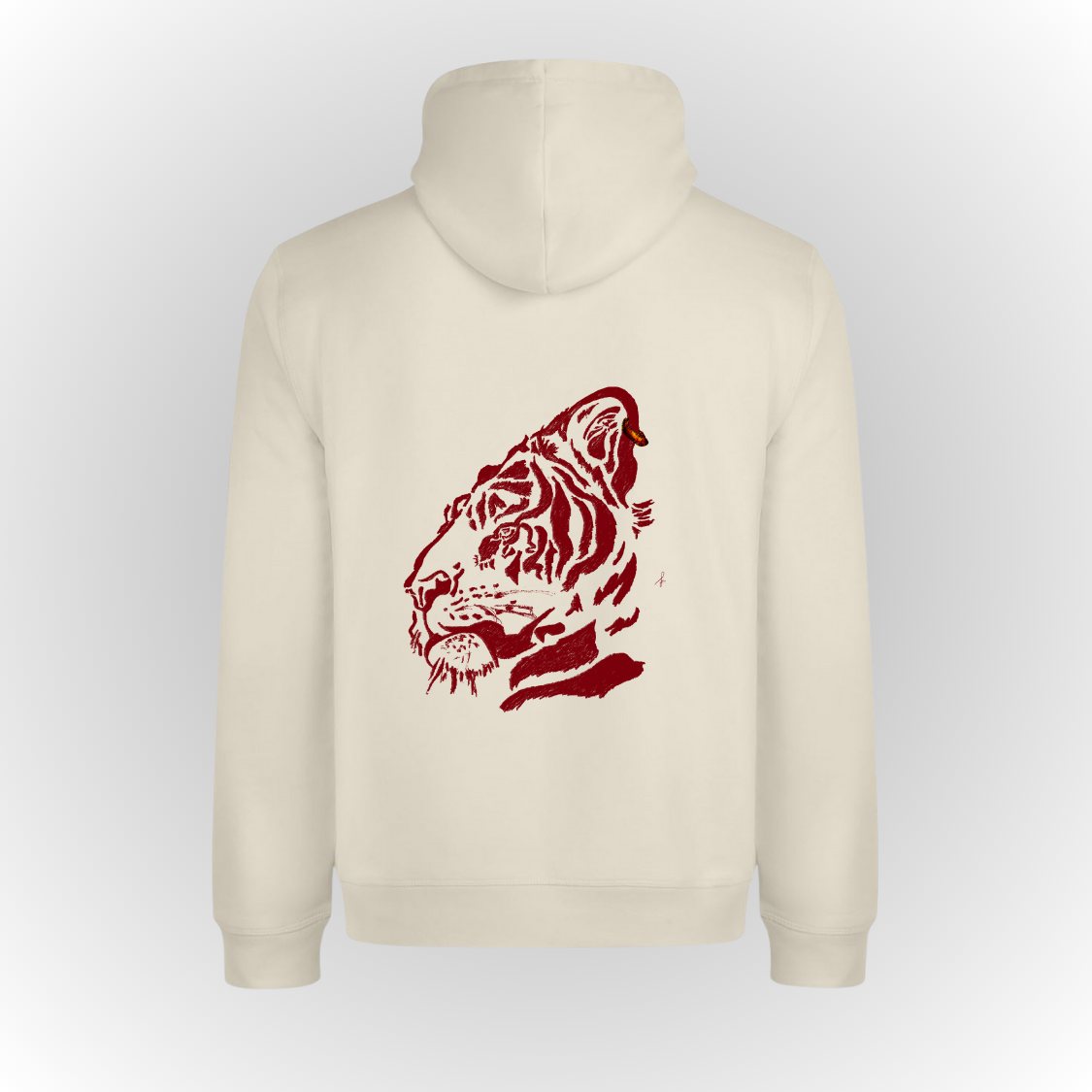 Sudadera con capucha algodón color crema