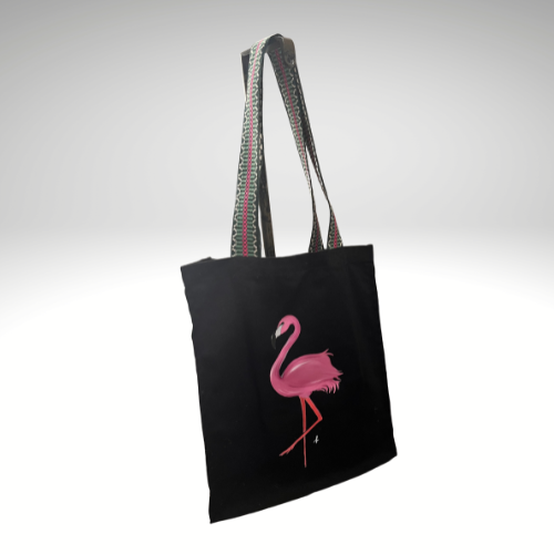 Tote bag sostenible negro flamenco