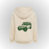 Sudadera algodón para kids, color crema. Dibujo en espalda de jeep