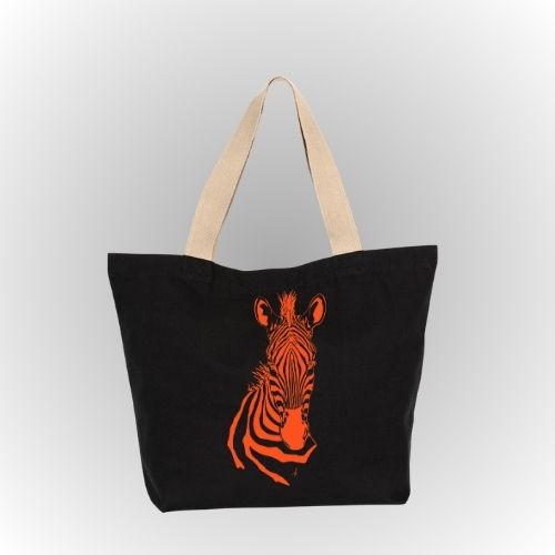 Tote bag negro | Cebra Naranja