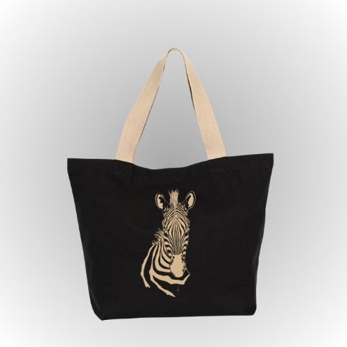 Tote Bag Negro |Cebra Beige